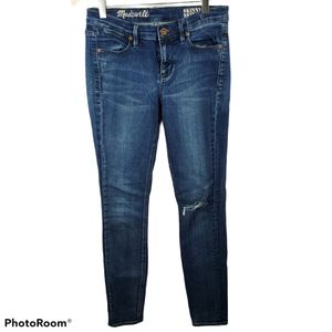 Madewell Womens Dark blue  Skinny Skinny jeans 26×32 distressed blue den…